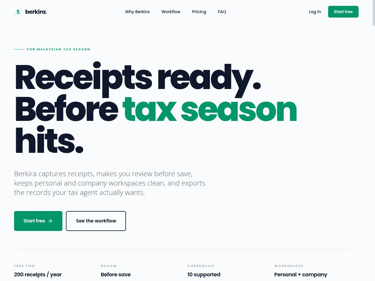 Berkira receipt manager dashboard