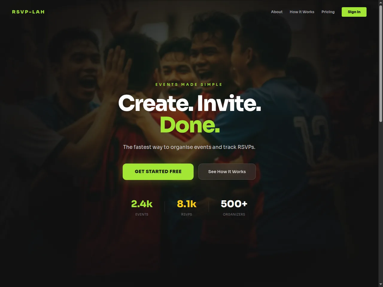 RSVP-Lah event management platform